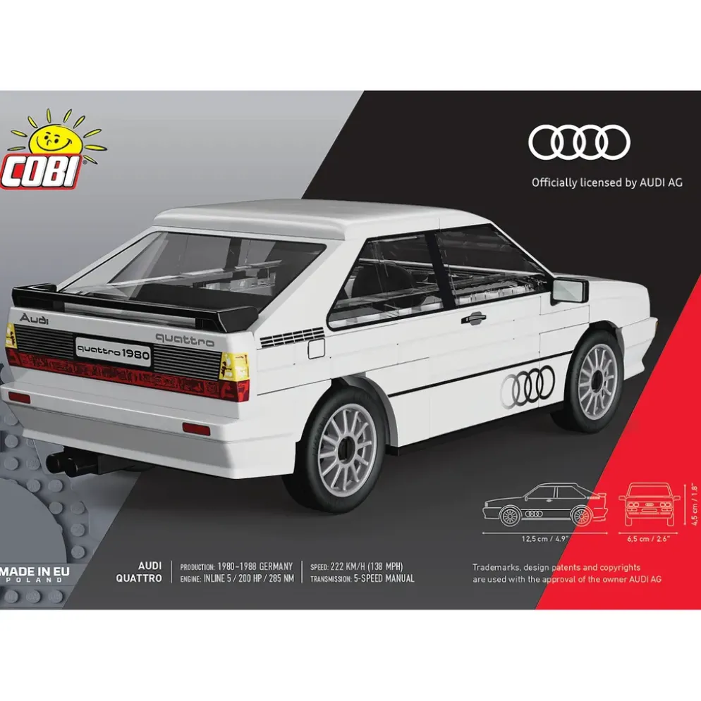 Audi Quattro 1980 - Vit - Klossbyggmodell - 24665 - COBI - 1:35