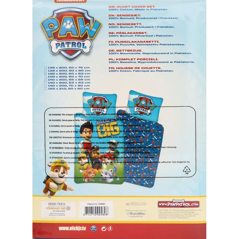 Bäddset - Paw Patrol - 140x200/60x63 cm