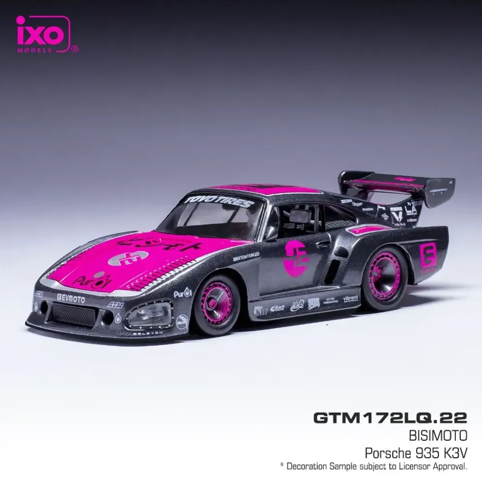 Bisimoto Porsche 935 K3V - Grå / Rosa - Ixo Models - 1:43