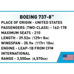 Boeing 737-8 - Klossbyggmodell - 26608 - COBI - 1:110