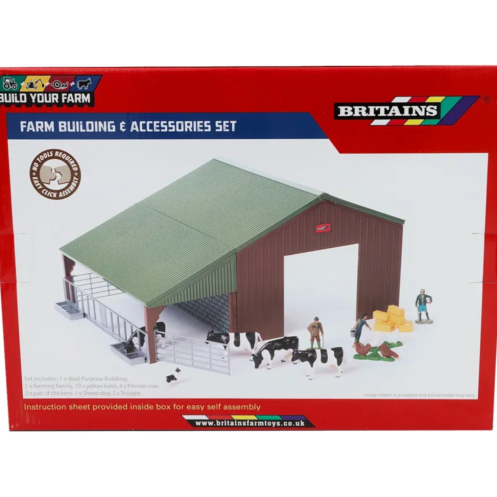 Bondgård med tillbehör - Farm Building & Accessories Set - Britains