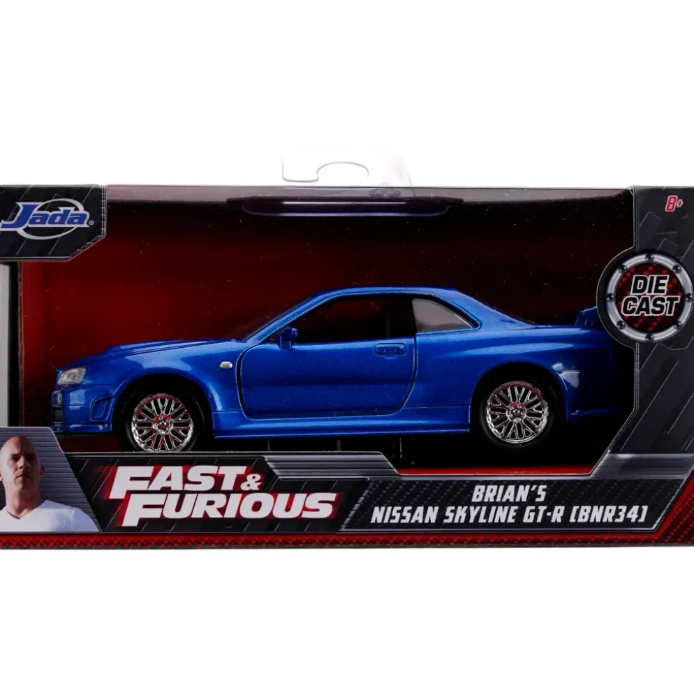 Brian's Nissan Skyline GT-R (R34) - Blå - Jada Toys - 1:32