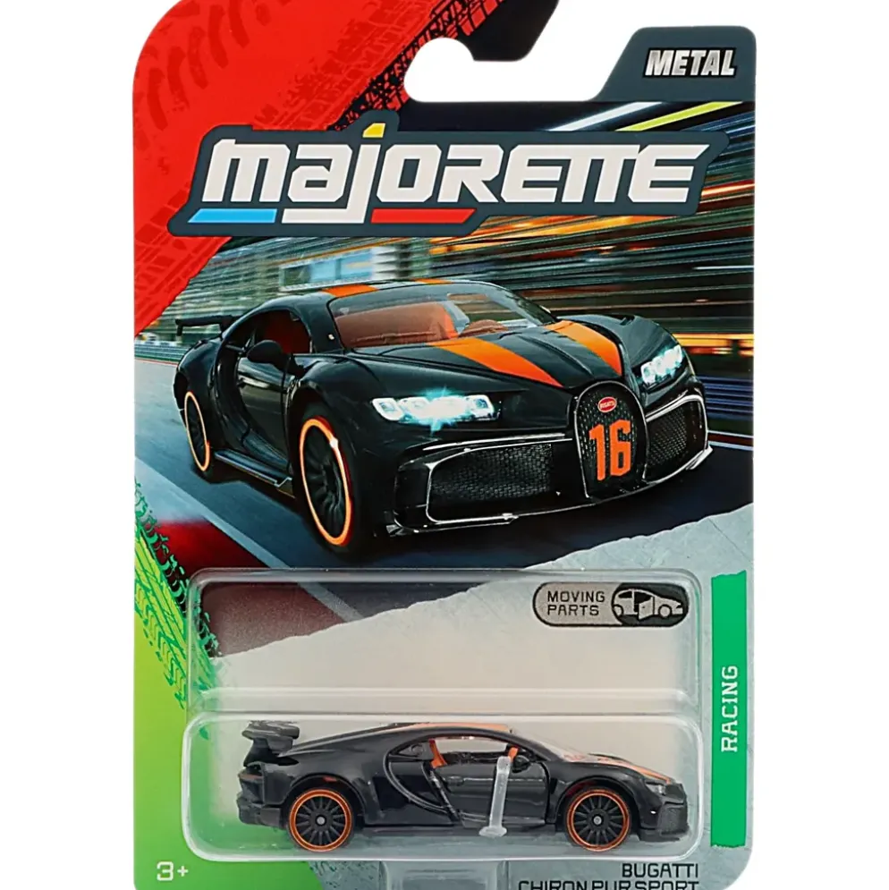 Bugatti Chiron Pur Sport - Svart - Racing Premium Cars - Majorette - 7 cm