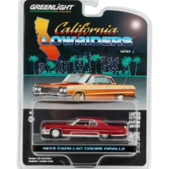 1973 Cadillac Coupe DeVille - Röd - GreenLight - 1:64