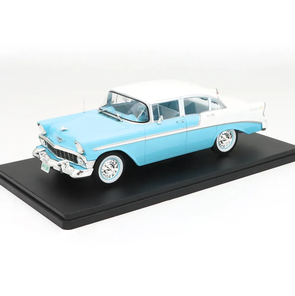 Chevrolet Bel Air - 1956 - Blå / Vit - WhiteBox - 1:24