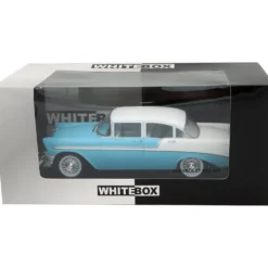Chevrolet Bel Air - 1956 - Blå / Vit - WhiteBox - 1:24