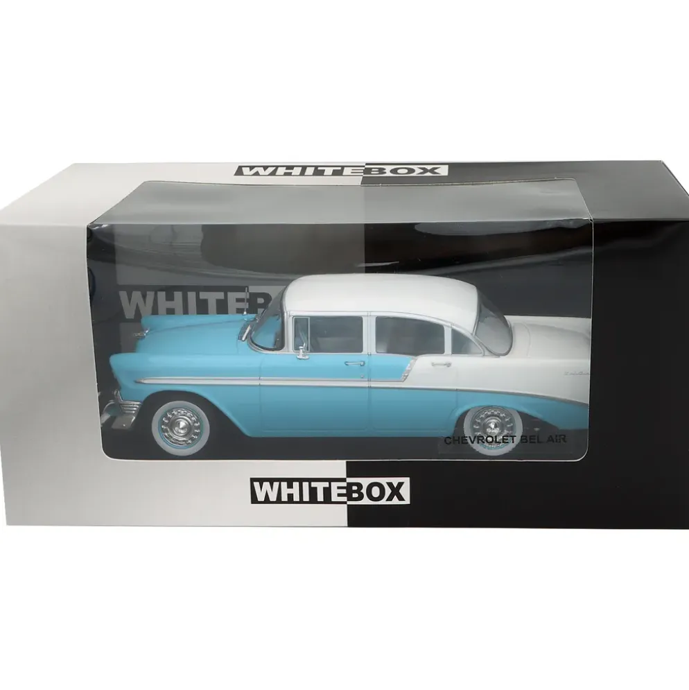 Chevrolet Bel Air - 1956 - Blå / Vit - WhiteBox - 1:24