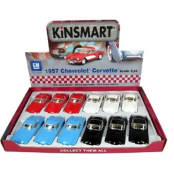 1957 Chevrolet Corvette - Kinsmart - 1:34 - Vit