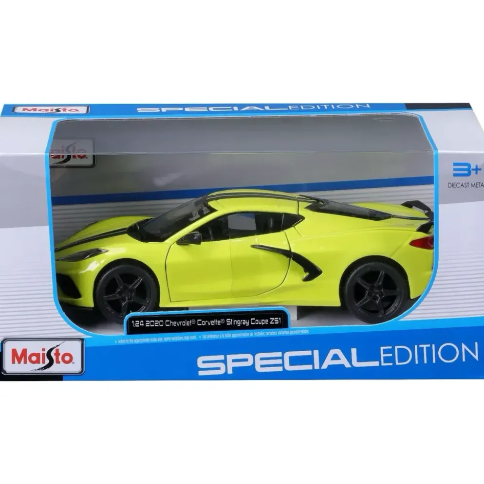 2020 Chevrolet Corvette Stingray Coupe Z51 - Gul - Maisto - 1:24