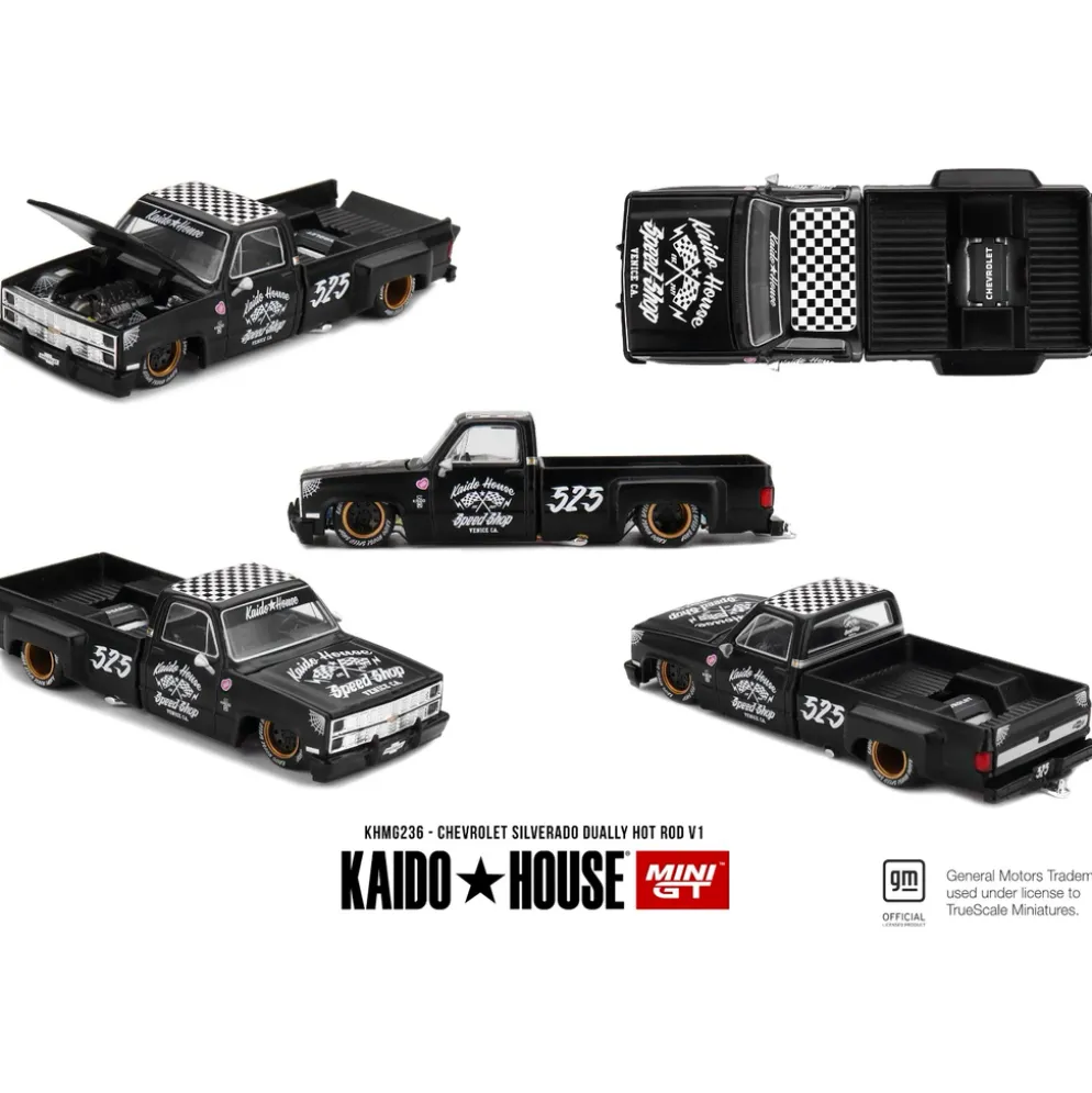Chevrolet Silverado Dually Hot Rod V1 - Svart - 236 - Mini GT - 1:64
