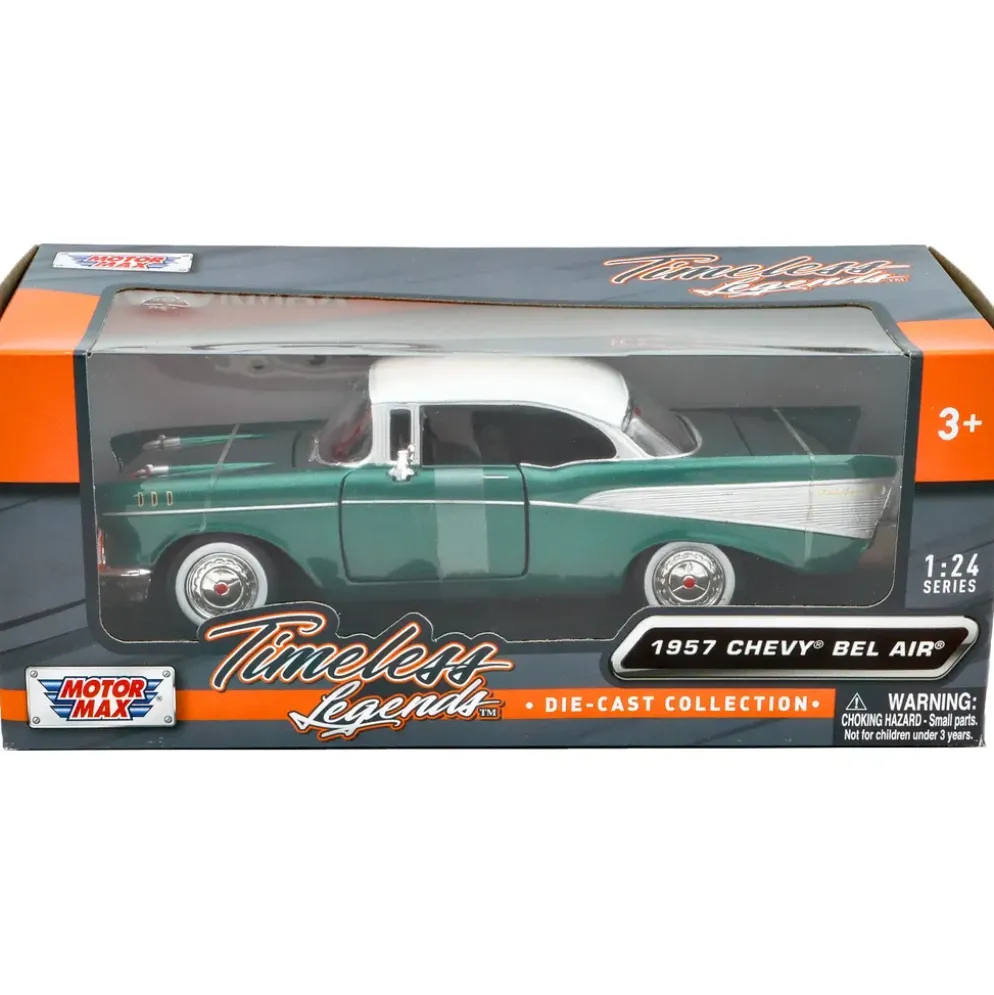 1957 Chevy Bel Air - Grön / Vit - Motormax - 1:24