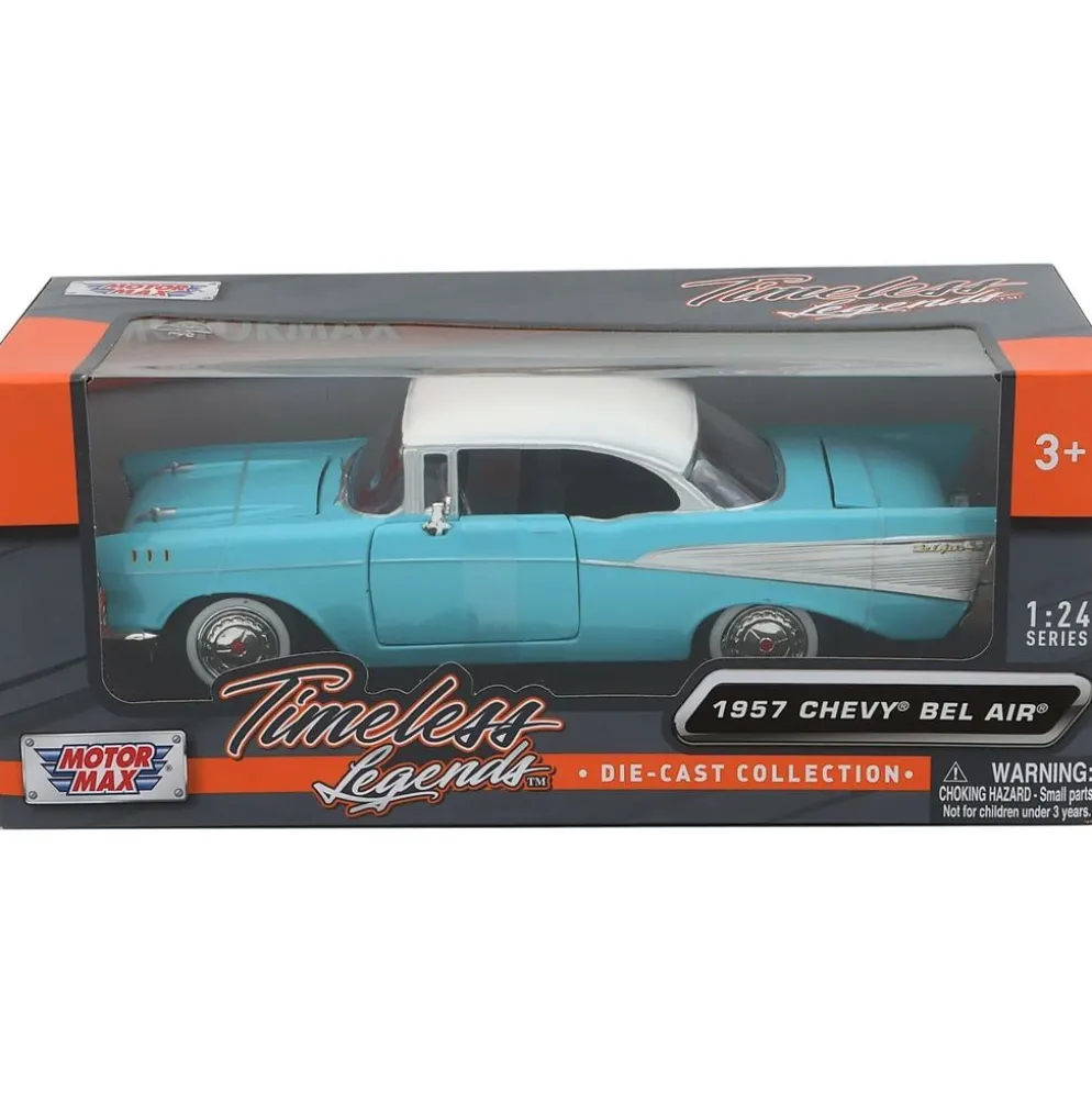 1957 Chevy Bel Air - Ljusblå - Motormax - 1:24