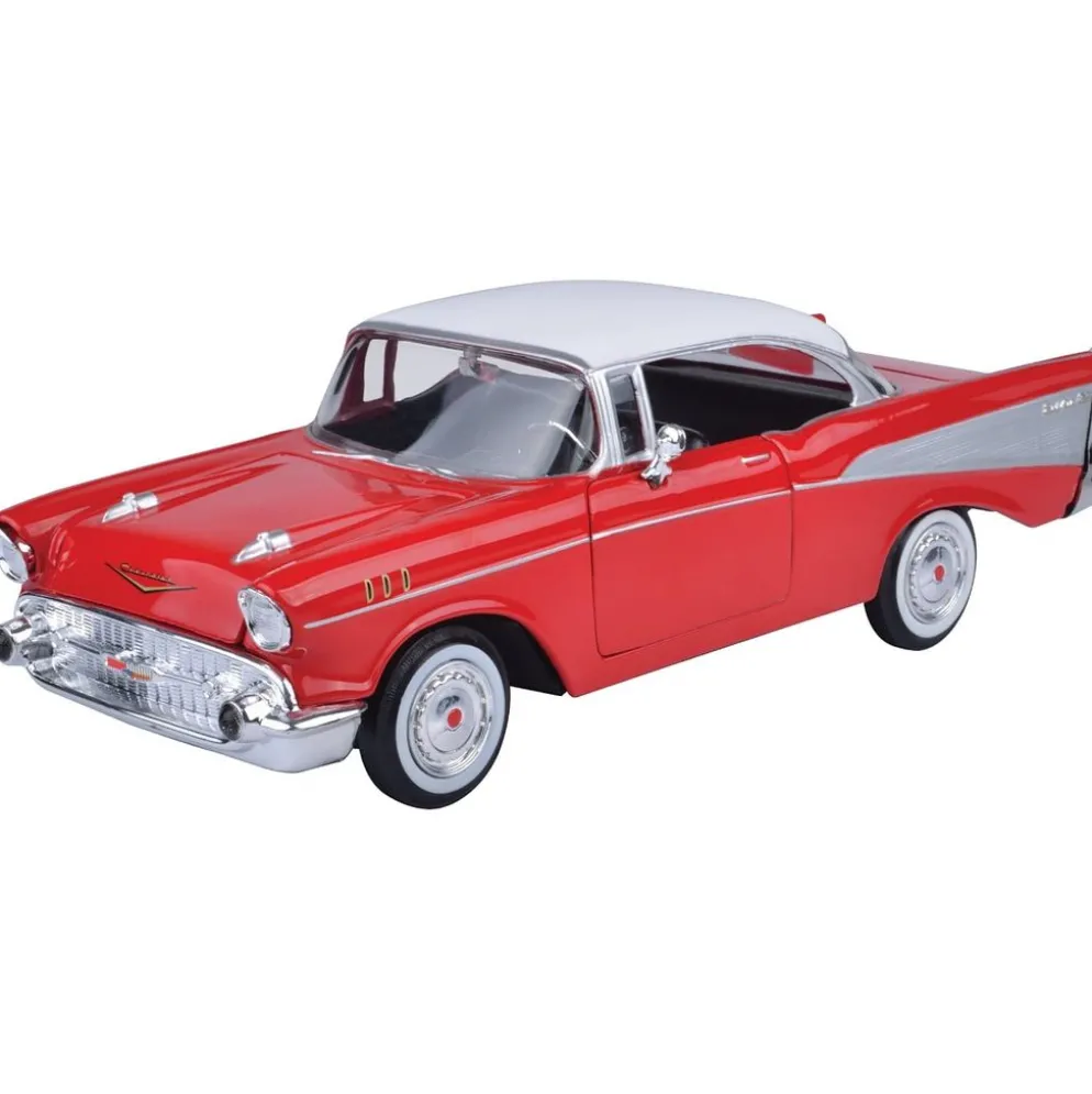 1957 Chevy Bel Air - Röd / Vit - Motormax - 1:24