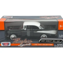 1957 Chevy Bel Air - Svart / Vit - Motormax - 1:24