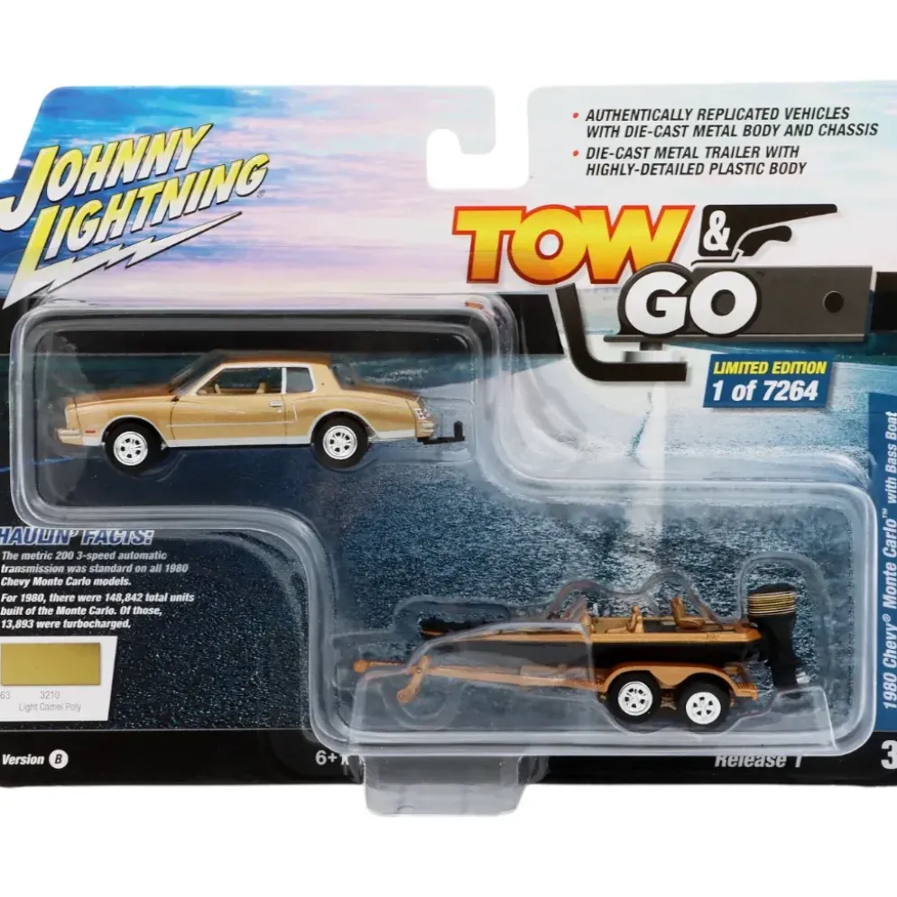 1980 Chevy Monte Carlo with Bass Boat - J Lightning - 1:64