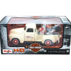 Chevy 3100 Pickup + HD FLSTS Heritage Springer - Maisto 1:24