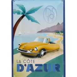 Citroën DS19 - La Côte d'Azur - Plåtskylt - 20x30 cm