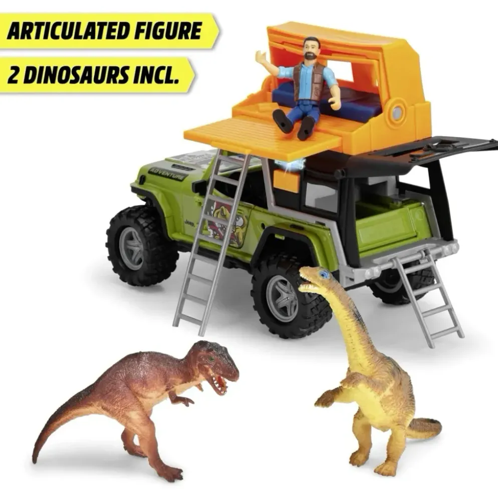 Dino Camper - Jeep Wrangler med Ljud och Ljus - Dickie Toys