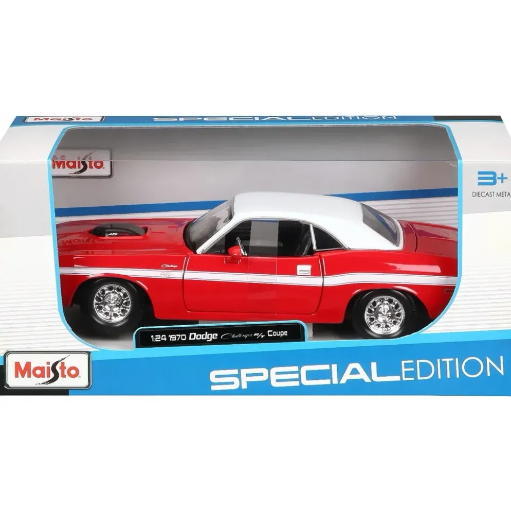1970 Dodge Challenger R/T Coupe - Röd - Maisto - 1:24