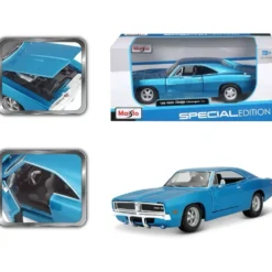 1969 Dodge Charger R/T - Blå - Maisto - 1:25