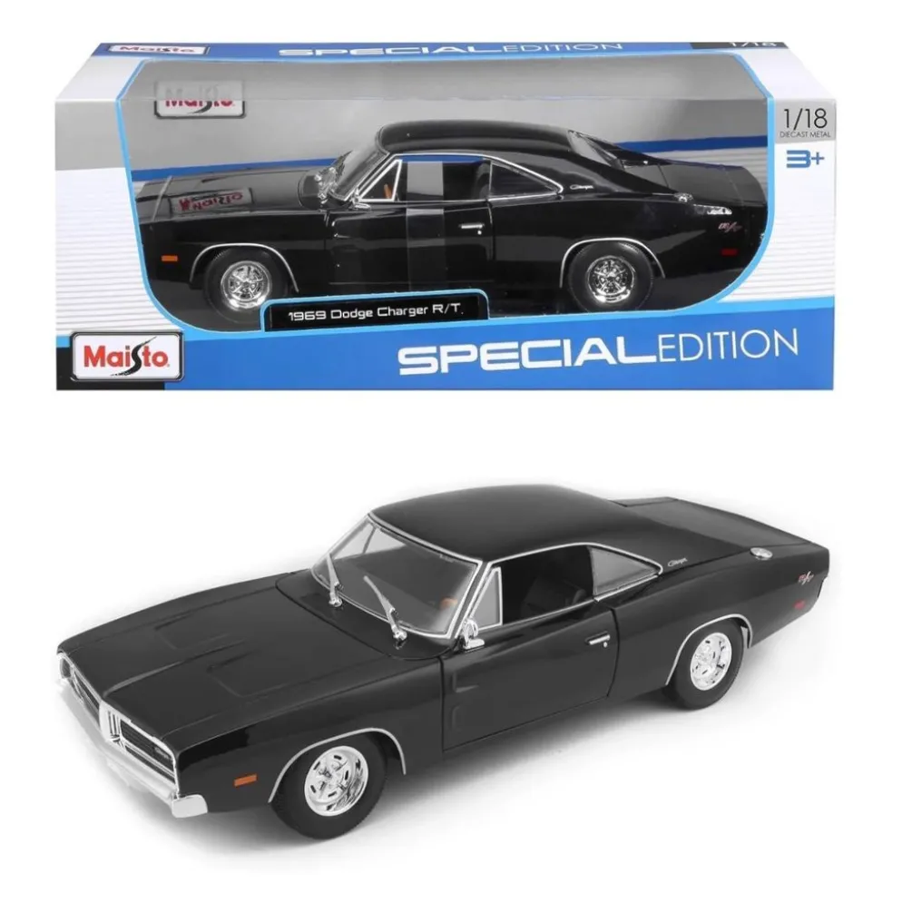 1969 Dodge Charger R/T - Svart - Maisto - 1:18