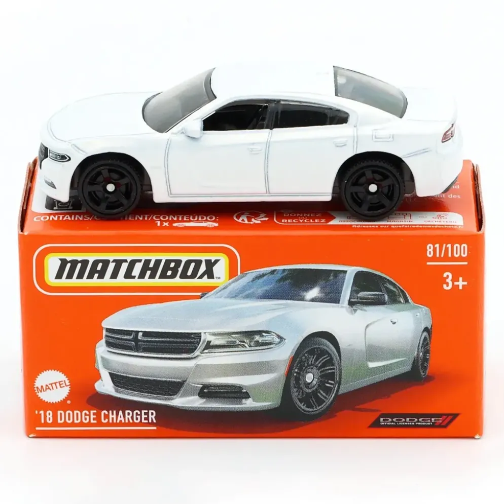 18 Dodge Charger - Vit - Power Grab - Matchbox