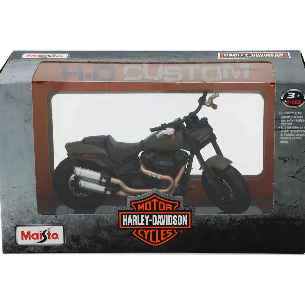 Fat Bob 114 - Harley-Davidson - Olivgrön - Maisto - 1:18