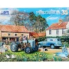 Ferguson 35 - Traktor på gård - Plåtskylt - 40x30 cm