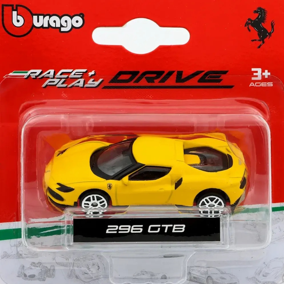 Ferrari 296 GTB - Gul - Bburago - 7 cm