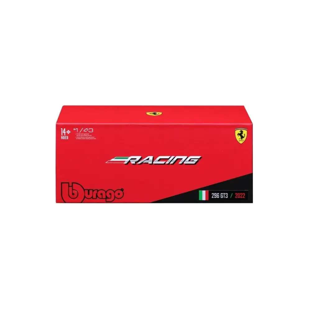 Ferrari 296 GT3 - 2022 - Röd - Racing - Bburago - 1:43