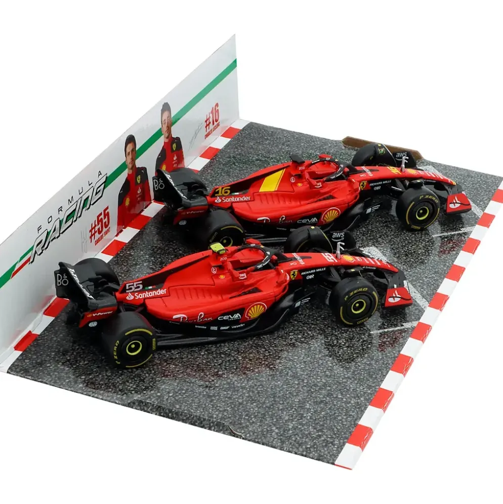 Ferrari SF-23 - 2-pack - Sainz och Leclerc - Bburago - 1:43
