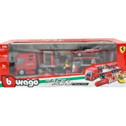 Ferrari transportbil med sportbil och tillbehör - Bburago - 1:43