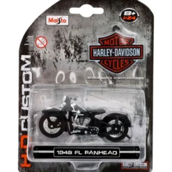 1948 FL Panhead - Harley-Davidson - Svart - Maisto - 1:24