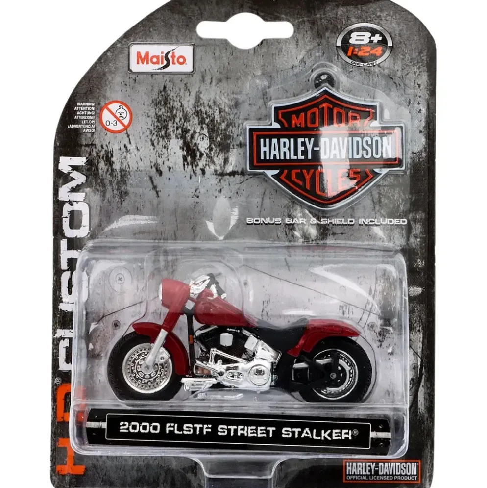 2000 FLSTF Street Stalker - Harley - Röd - Maisto - 1:24