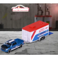 Ford F-150 Raptor + Mustang GT - Race Trailer - Majorette