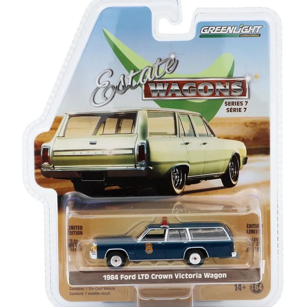 1984 Ford LTD Crown Victoria Wagon - Blå - GreenLight - 1:64