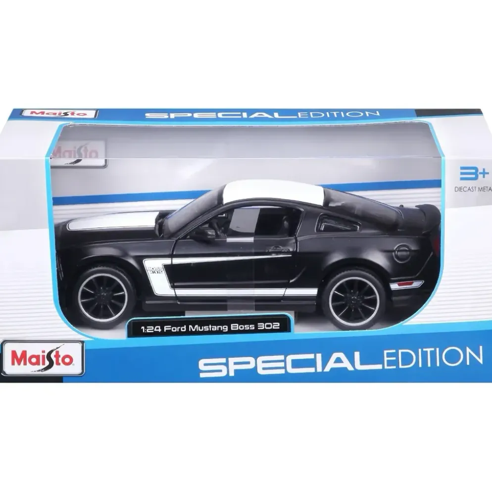 Ford Mustang Boss 302 - Svart / Vit - Maisto - 1:24