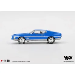 Ford Mustang Mach 1 Grabber Blue - Blå - 1138 - Mini GT - 1:64