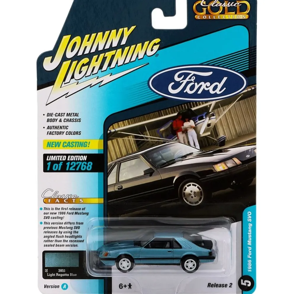 1986 Ford Mustang SVO - Blå - Johnny Lightning - 1:64