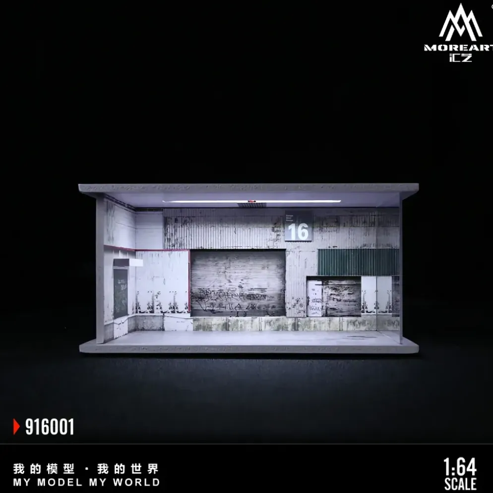 #16 Garage - Diorama - LED-belysning - 1:64
