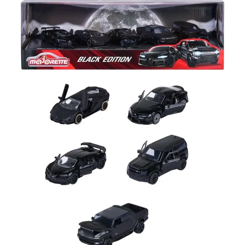 Giftpack - 5 leksaksbilar - Black Edition - Majorette