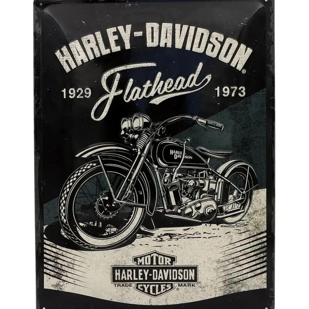 Harley-Davidson Flathead 1929-1973 - Plåtskylt - 30x40 cm