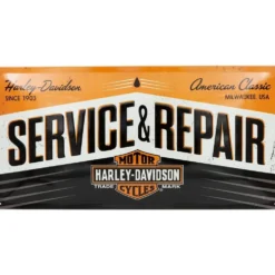 Harley-Davidson - Service & Repair - Plåtskylt - 50x25 cm