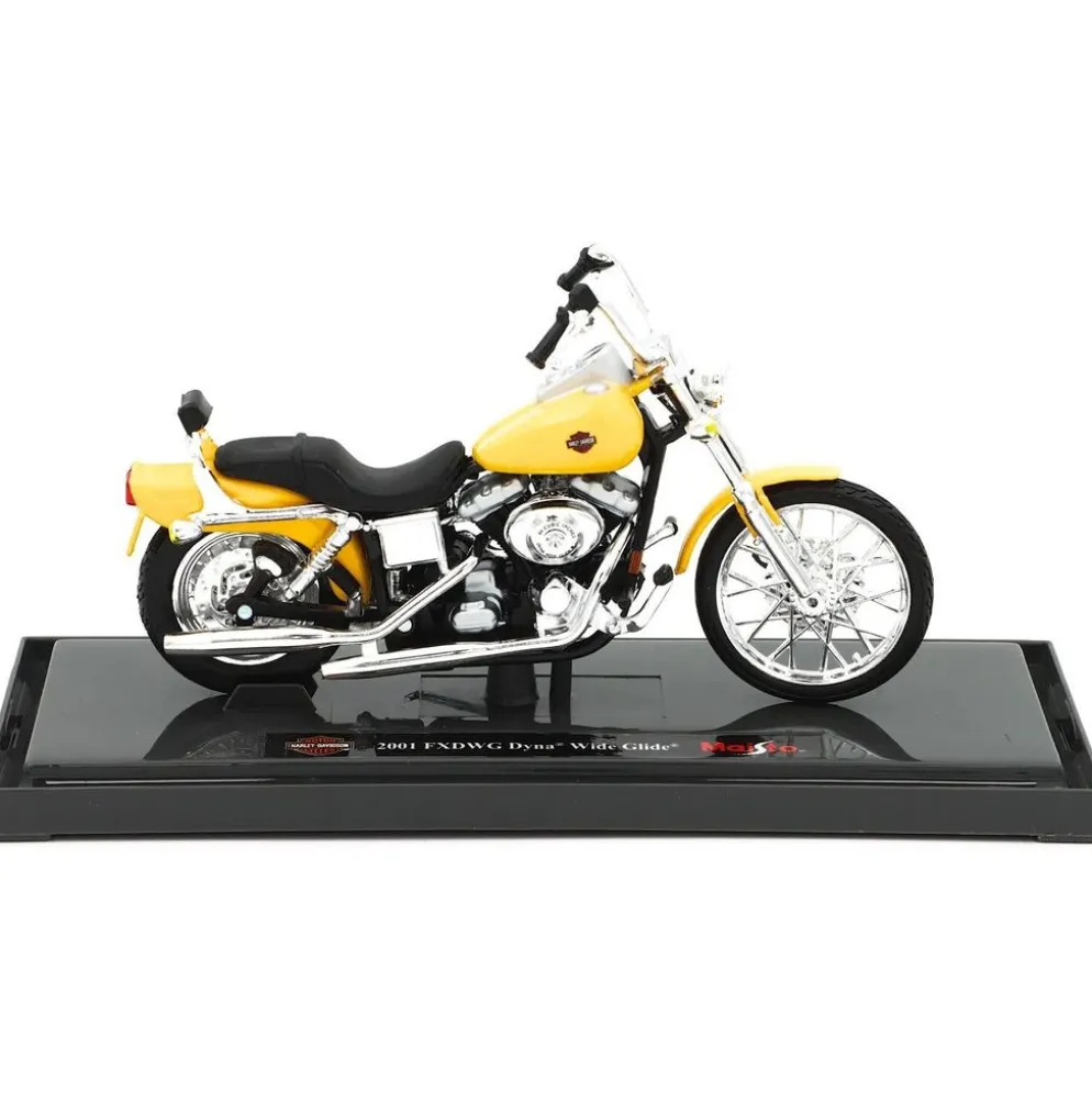 Harley - 2001 FXDWG Dyna Wide Glide - Gul - Maisto - 1:18