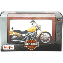 Harley - 2001 FXDWG Dyna Wide Glide - Gul - Maisto - 1:18
