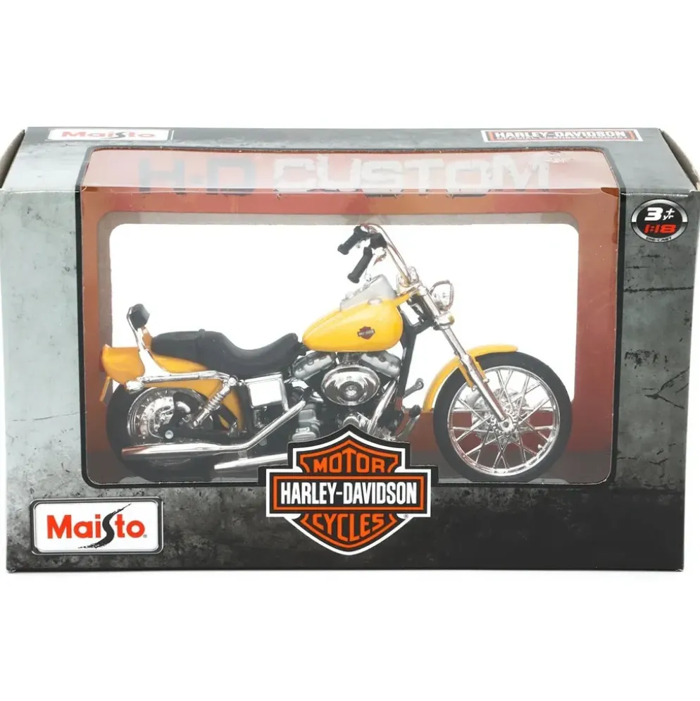 Harley - 2001 FXDWG Dyna Wide Glide - Gul - Maisto - 1:18