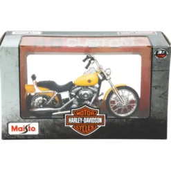 Harley - 2001 FXDWG Dyna Wide Glide - Gul - Maisto - 1:18