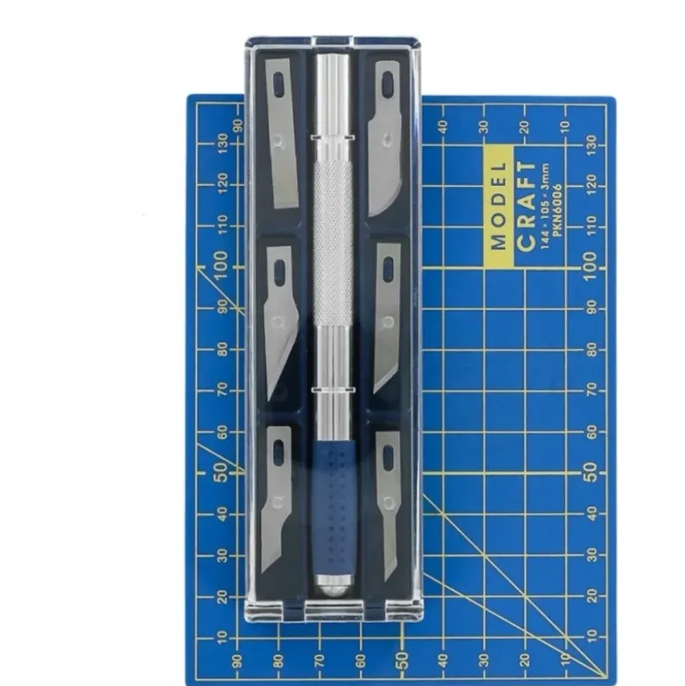 Hobbykniv med 6 blad och skärmatta - PKN2008 - Model Craft