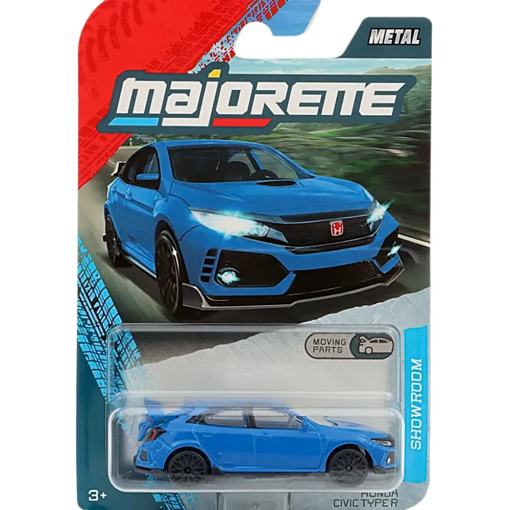 Honda Civic Type R - Blå - Showroom Premium Cars - Majorette - 7 cm
