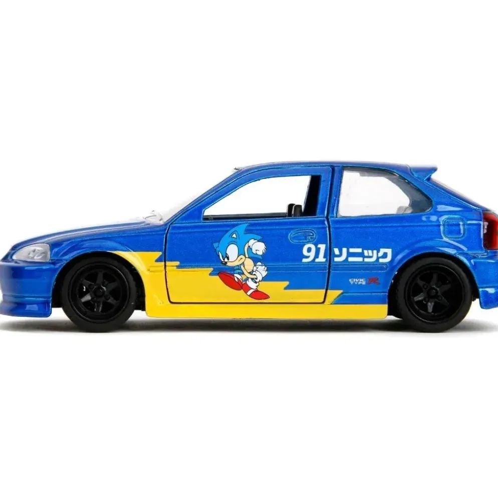1997 Honda Civic Type R - Sonic The Hedgehog - Jada - 13 cm